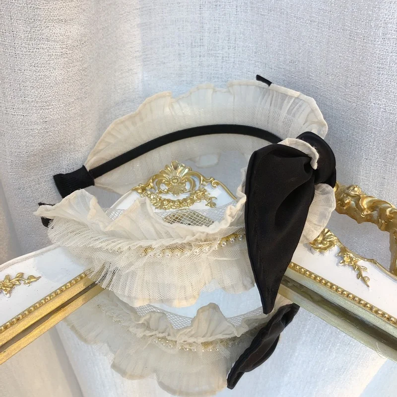 

Korea Dongdaemun headband sweet and cute girly bow-knot silk yarn lace headhoop