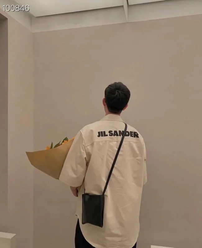 

Women's Men's Summer Short Sleeve Shirt 1:1 Jil Brand Loose Extra Large 100% Cotton Unisex Hip Hop Shirt Sande