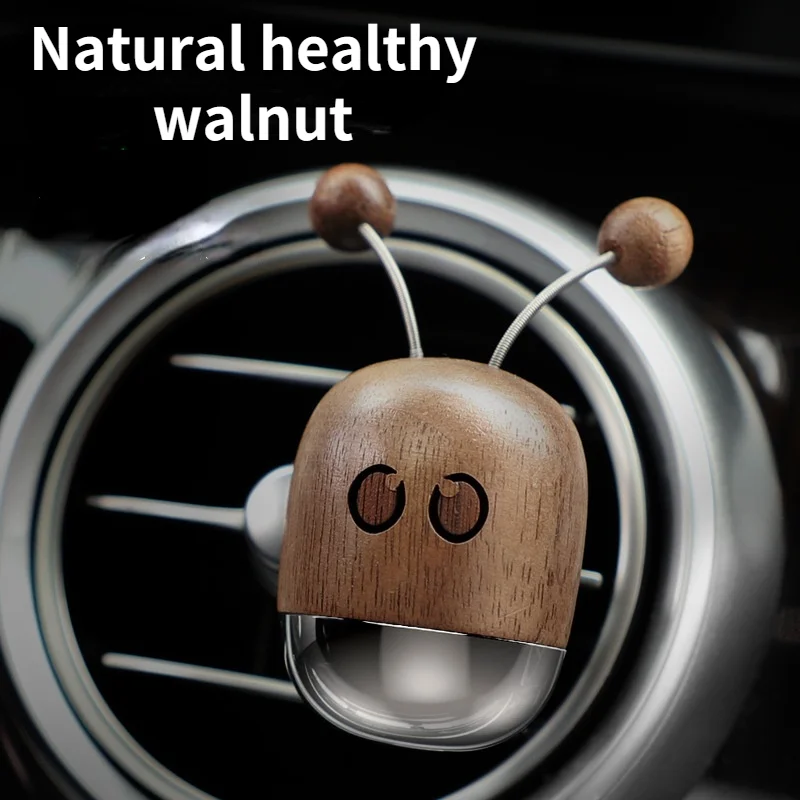 

100% Natural walnut Bee Car Air Purifier Healthy Car Air Aromatizer Bee Car Interior Accessories Air Outlet Clip Aromatherapy