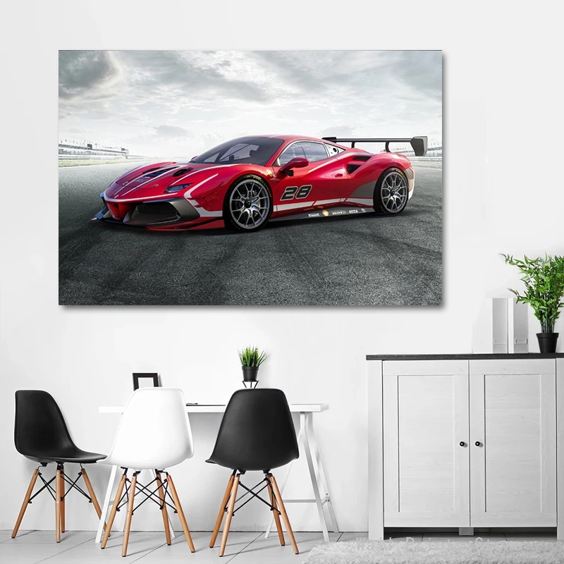 Картины на холсте вызов гоночный автомобиль плакаты настенное искусство холст