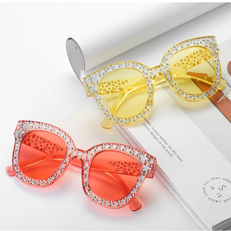 

Star Diamond Sunglasses For Women Fashion Retro Trend Female Ladies Elegant Sports Car Driving Travel UV Protection Glasses 2021