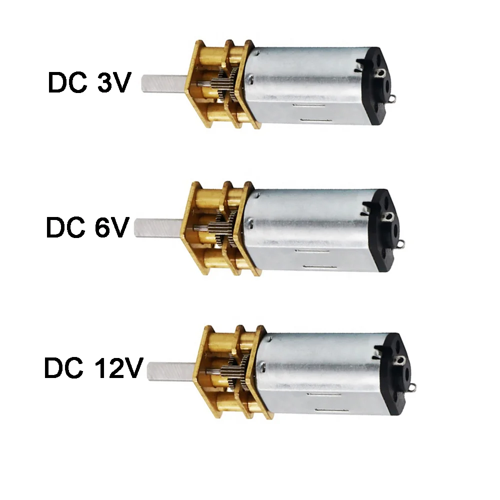 

Universal DC 3V/6V/12V N20 Mini Micro Metal Gear Motor with Gearwheel DC Motors 15/30/50/60/100/200/300/500/1000RPM
