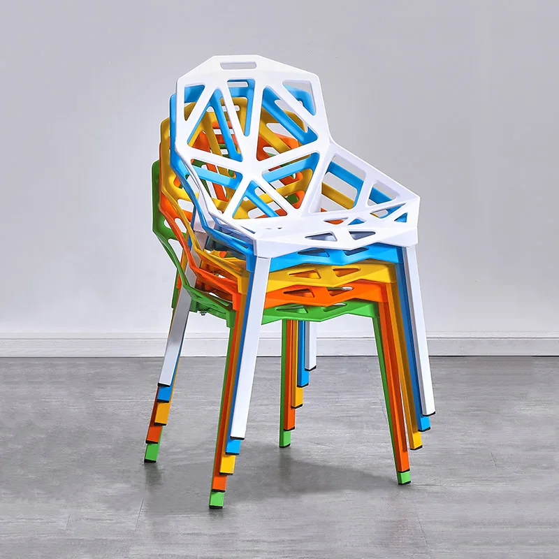 Скандинавские креативные PP пластиковые полые стулья обеденные для обеденных