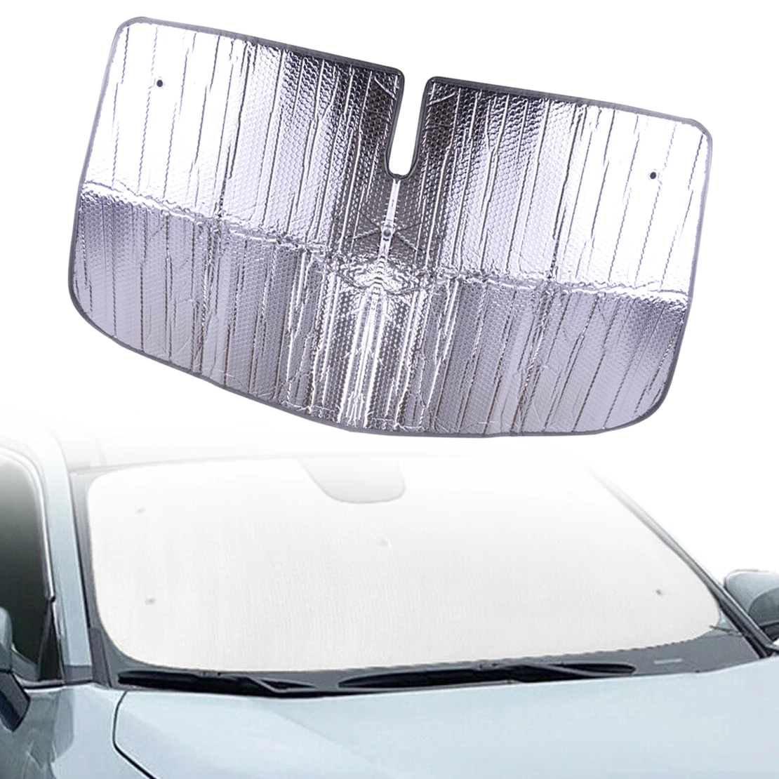 

Silver Aluminum Foil Front Windshield Sunshade Visor Cover UV Block Fit for Toyota RAV4 2018 2017 2016 2015 2014 2013