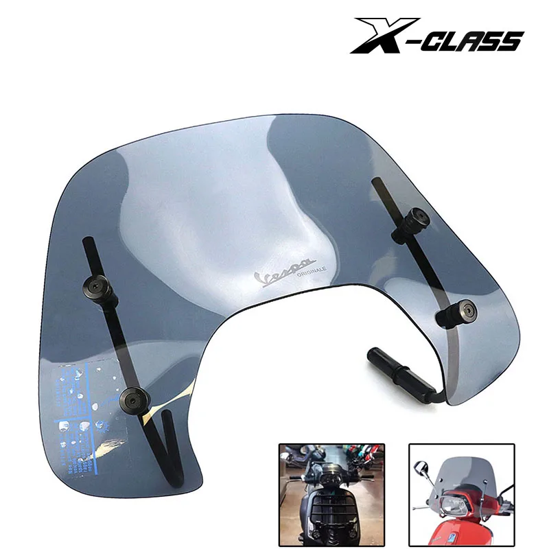 X-CLASS Motorcycle Clear Windscreen Windshield Spoiler Air Deflector For VESPA Sprint 150 Small Reduce Wind Speed | Автомобили и