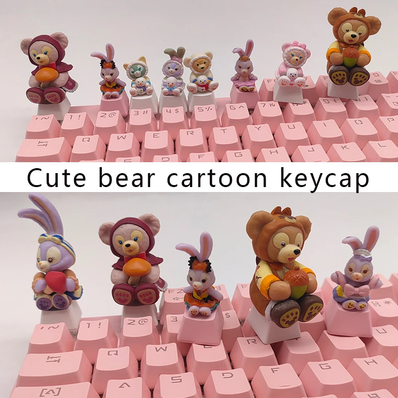 

1PC Mechanical Keyboard Keycaps Personality Anime Kawaii Cartoon Cute Pink Stereo Diy Key Cap Pbt Keycap Accessories Cherry Mx