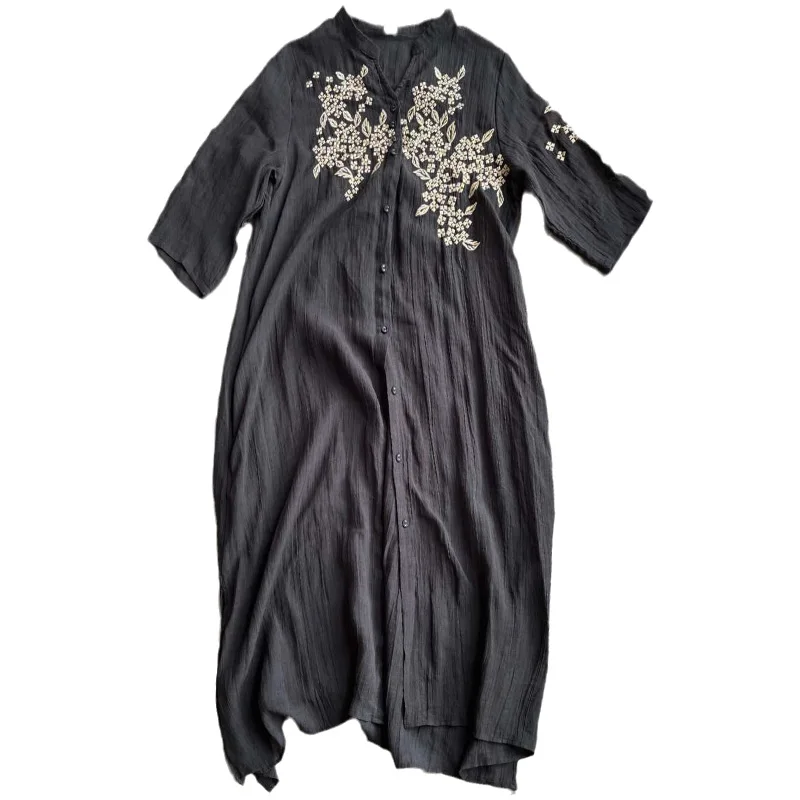 

XITAO Embroidery Blouse Fashion New Women Plus Size Pleated Goddess Fan Casual Style Loose 2021 Summer Shirt Top CLL1081