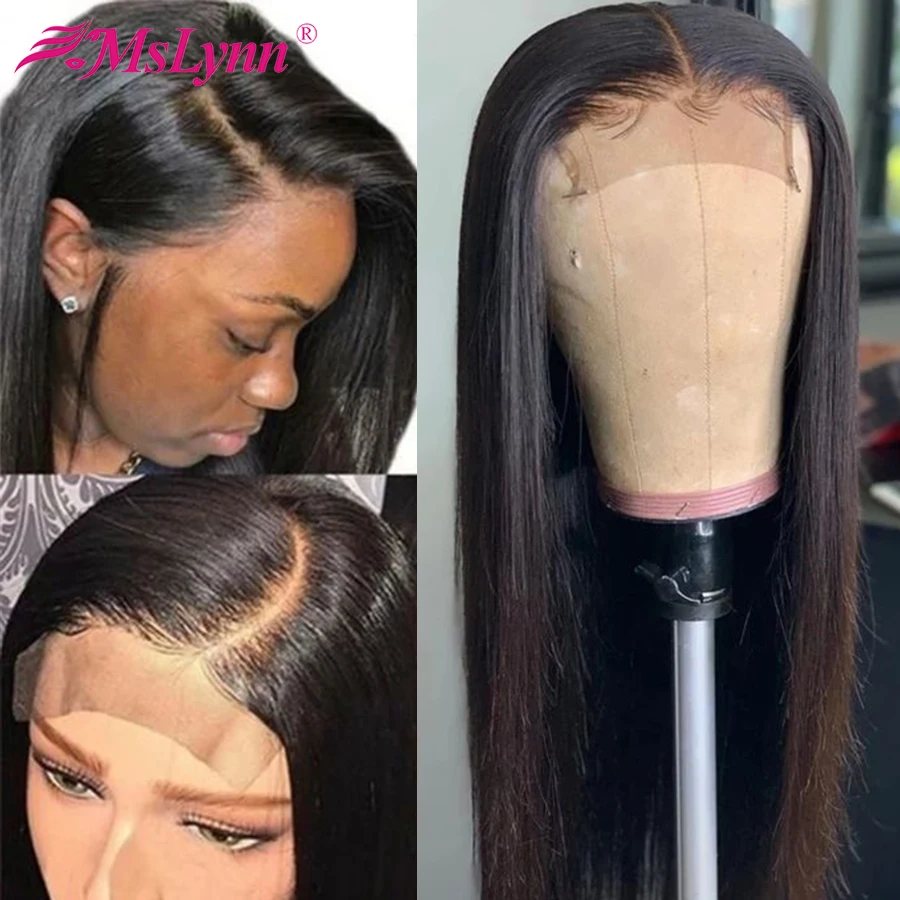 Прямые парики на сетке из человеческих волос спереди для женщин парик с