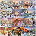 Алмазная живопись, дом, вышивка крестиком, Искусственный ландшафт, картина 5D, Новое поступление, ручная работа, Рождество, украшение для дома