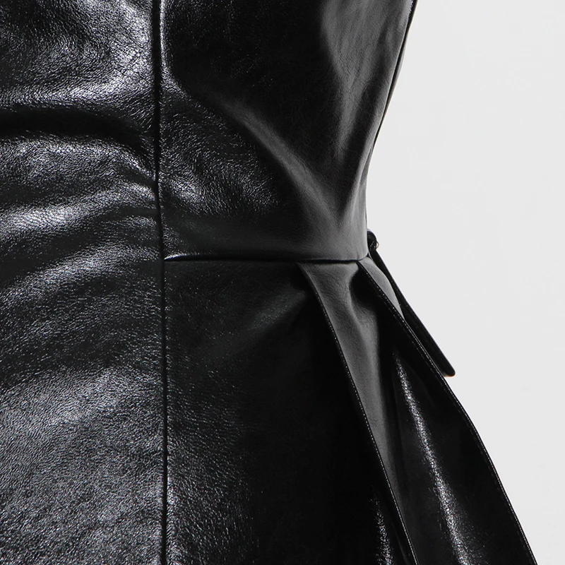 TWOTWINSTYLE Black PU Leather Belt For Female High Waist Cross Lace Up Bowknot Casual Elegant Belts Women 2020 Fashion New Tide