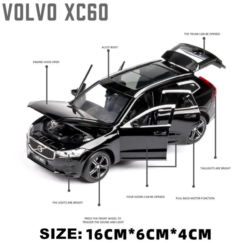 1:32 новый солнцезащитный козырек Volvo XC60 амортизация литья под давлением модель