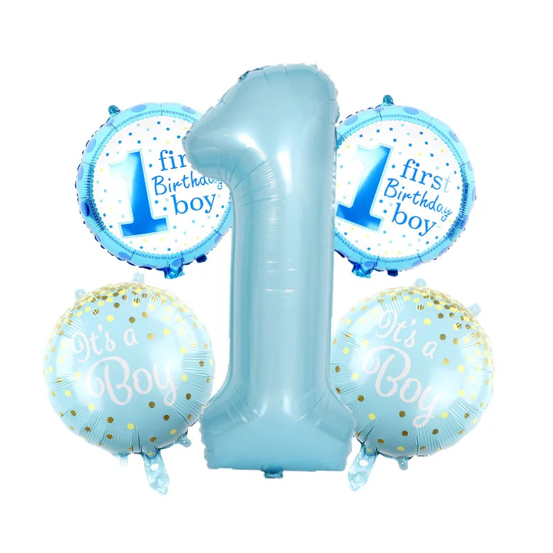 5pcs1st. boy set3 5 шт./лот, Детские фольгированные воздушные шары, гелиевые шары для мальчиков и девочек, для дня рождения, вечеринки, девичьи украшения, air balao, Классические игрушки - Цвет: 5pcs1st. boy set3