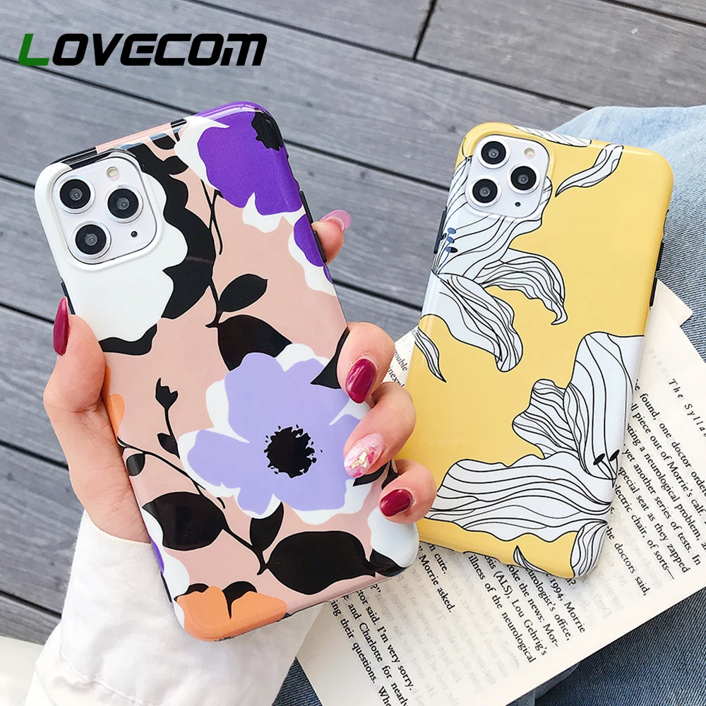 LOVECOM винтажный Художественный Цветочный чехол для iPhone 12 11 Pro Max XR XS макс 7 8 плюс 6s X