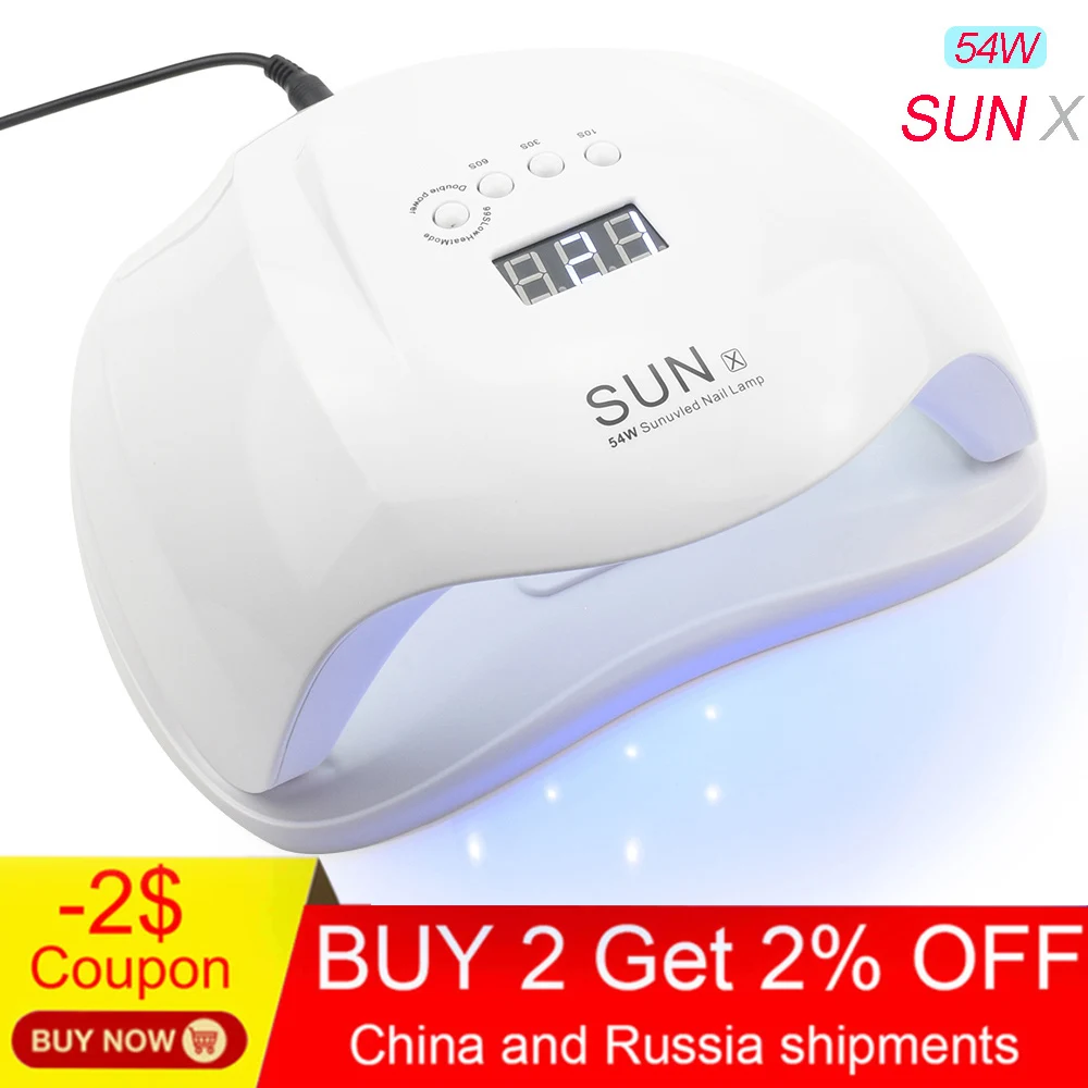 Сушилка для ногтей SUNX 54 Вт ЖК-дисплей 36 светодиодный УФ-лампа светильник