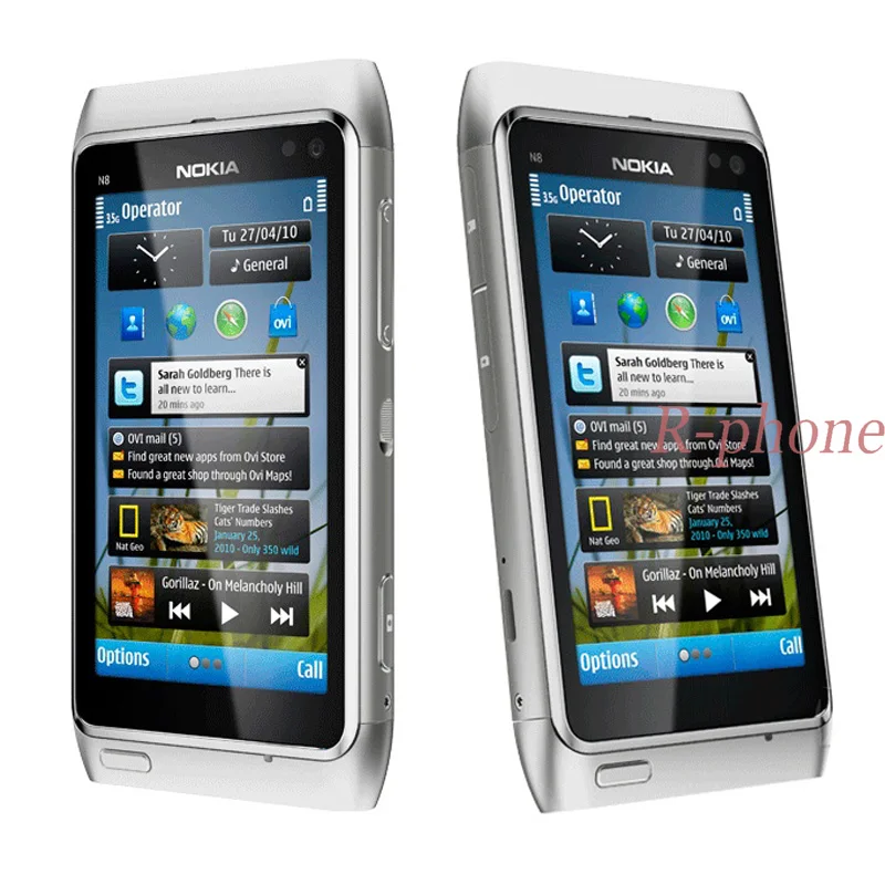 Восстановленный Мобильный телефон Nokia N8 wifi gps 12MP 3g GSM 16 Гб хранения N8 манго смартфон разблокирован