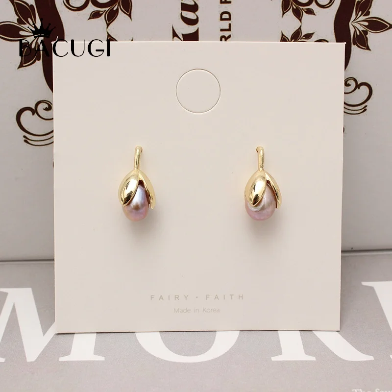 Женские Висячие серьги с пресноводным жемчугом в стиле барокко элегантные