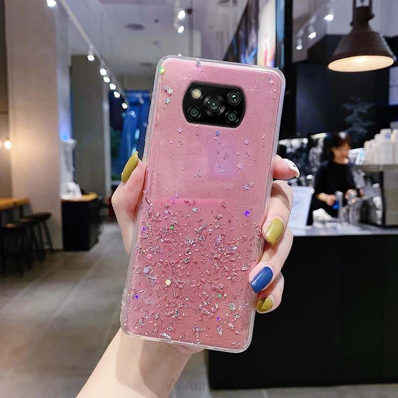 bling diamond star glitter phone case for on xiaomi mi poco f3 x3 nfc pro po co m3 x2 f2 m2 pro soft tpu back cover fundas capa free global shipping