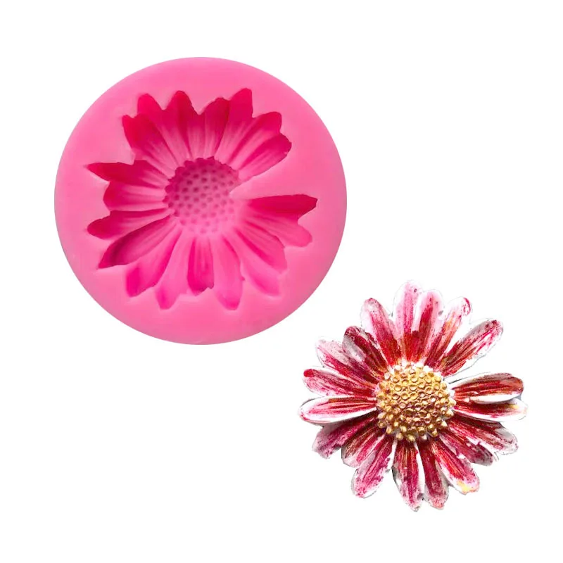 

New daisy liquid silicone mold fondant soft pottery clay epoxy plaster car decoration modeling tool