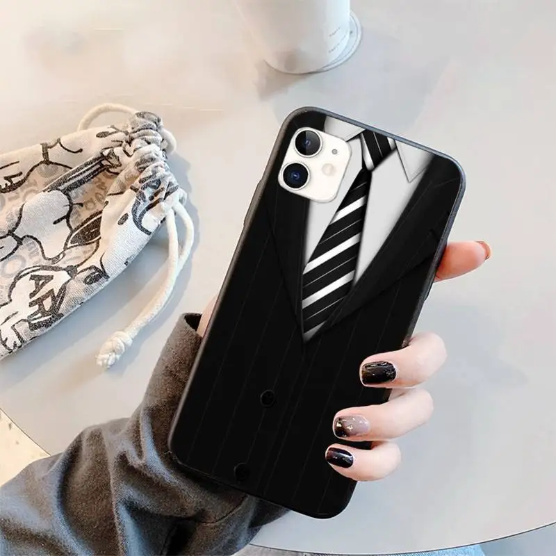 

Man Suit Shirt Tie Phone Case for iPhone 11 12 pro XS MAX 8 7 6 6S Plus X 5S SE 2020 XR mini