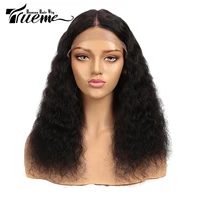 trueme brazilian natural deep wave middle part lace wig 18 inch lace part human hair wigs for black women remy t lace part wig