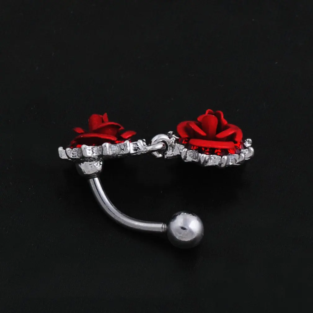 Q00932 ретро модные цветочные инвертированные кнопки для живота хрустальные стразы