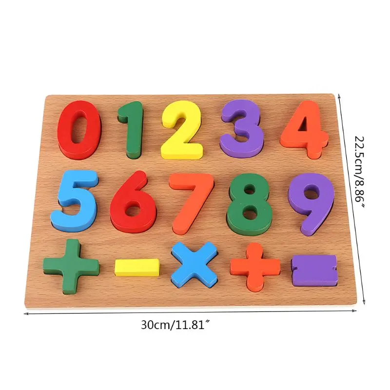

Wooden Number/Alphabet Puzzle Board for Toddlers Preschool Baby Educational Early Learning Toys Children Kids Gift