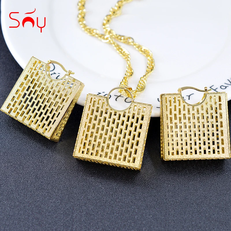 Женский Классический комплект ювелирных изделий Sunny большие сережки ожерелье с