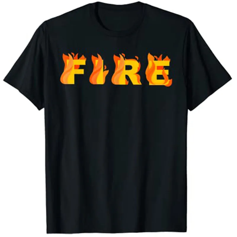 

FIRE Couple Matching DIY Last Minute Halloween Party Costume Graphic T-Shirt Tee Tops
