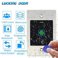 lp66 waterproof metal reader 1000 user embedded rfid access card fingerprint 125khz em card access control machine