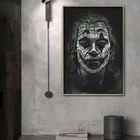 Черный белый клоун портрет, Холст, Живопись Фильм рисунок плакаты абстрактная живопись искусство стены для гостиная номер настенный Декор