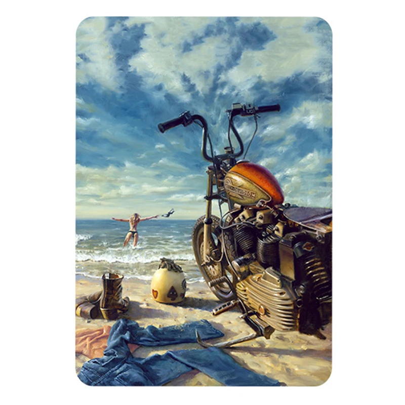 retro motorcycle signs vintage metal tin plate classic iron picture decor wall of garage bar cafe home gym