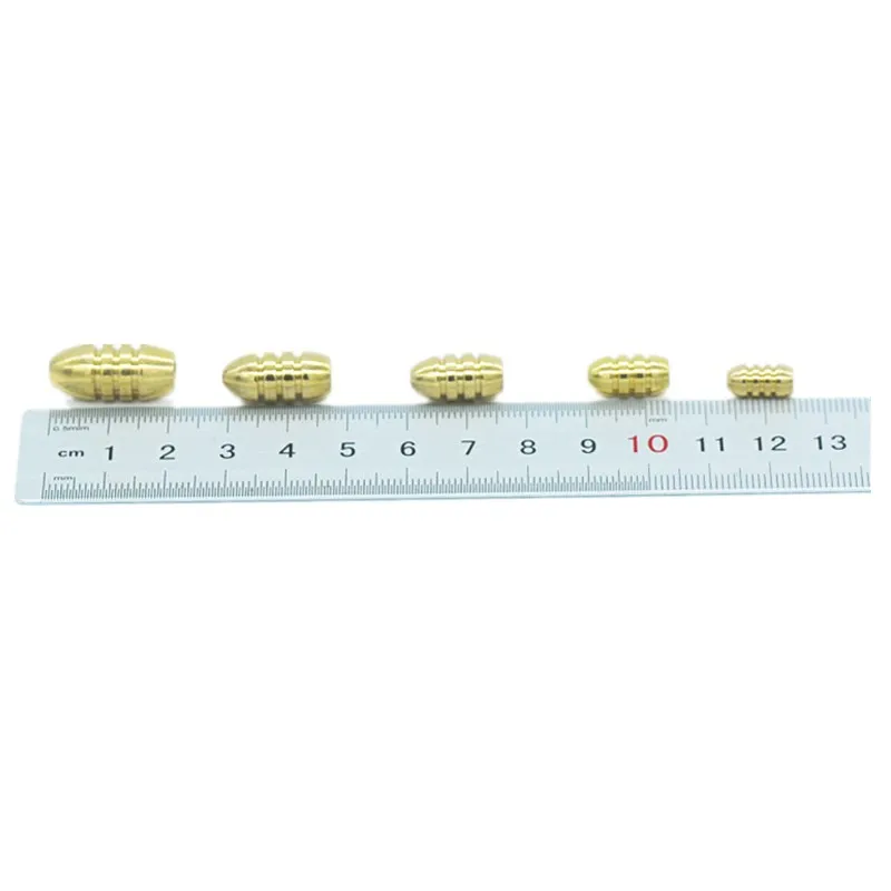 20 шт 1 8g 3.5g 5g 7g 10g резьба золото медные в форме пули рыболовный комплект грузил