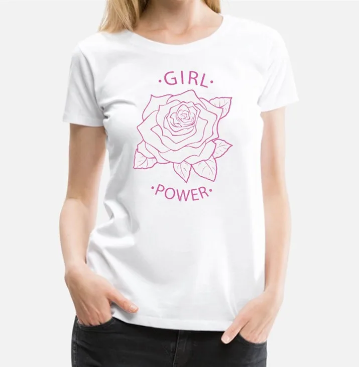 Женская футболка с коротким рукавом и надписью POWER Rose|Футболки| |