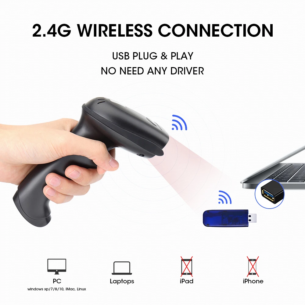 ISSYZONEPOS лазерный сканер штрих-кодов беспроводной 1D считыватель штрихкодов с USB два в одном портативный сканер для склад супермаркета