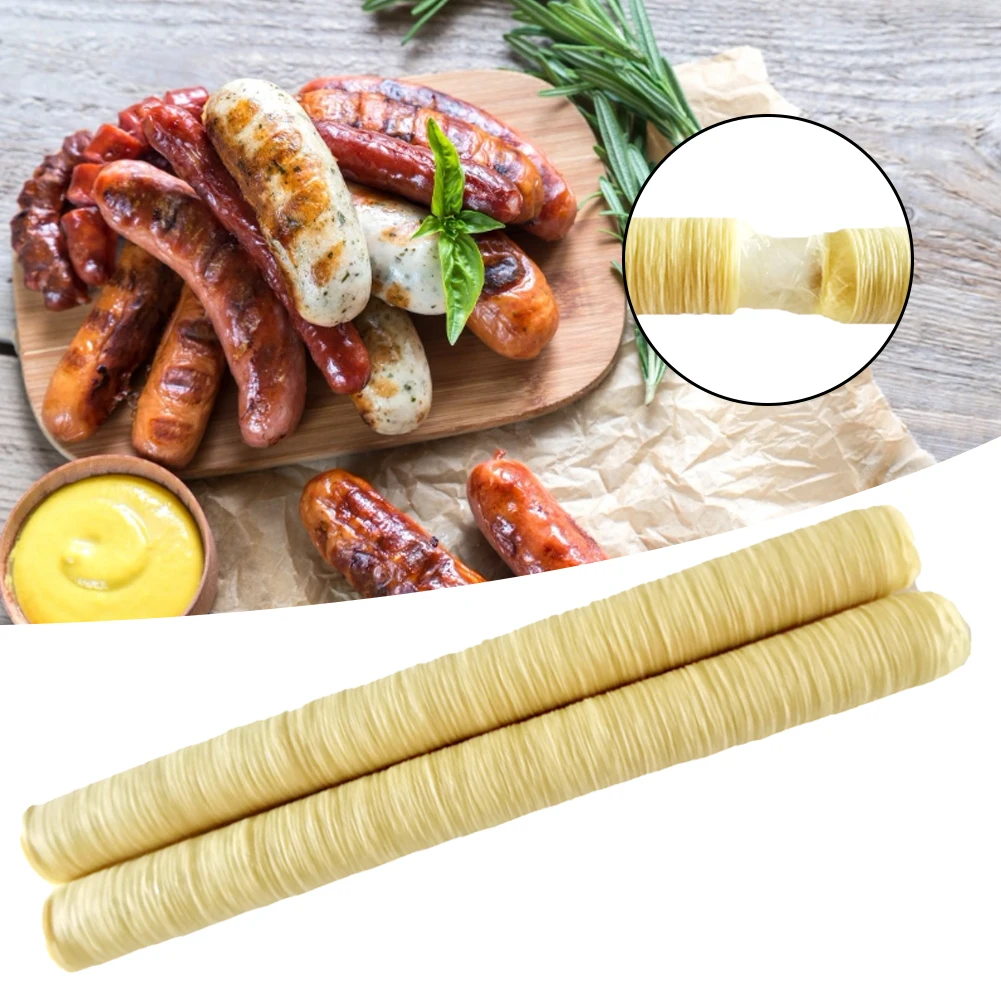 

14M * 26MM Roast Sausage Dried Sausage Hot Dog Collagen Casing Sausage Skin Shell Collagen Protein Casings Sausage Ham Tool