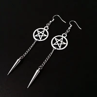 gothic dark witch hollow star cone five pointed star earrings fashion geometric tassel earrings womens mens personalized gifts