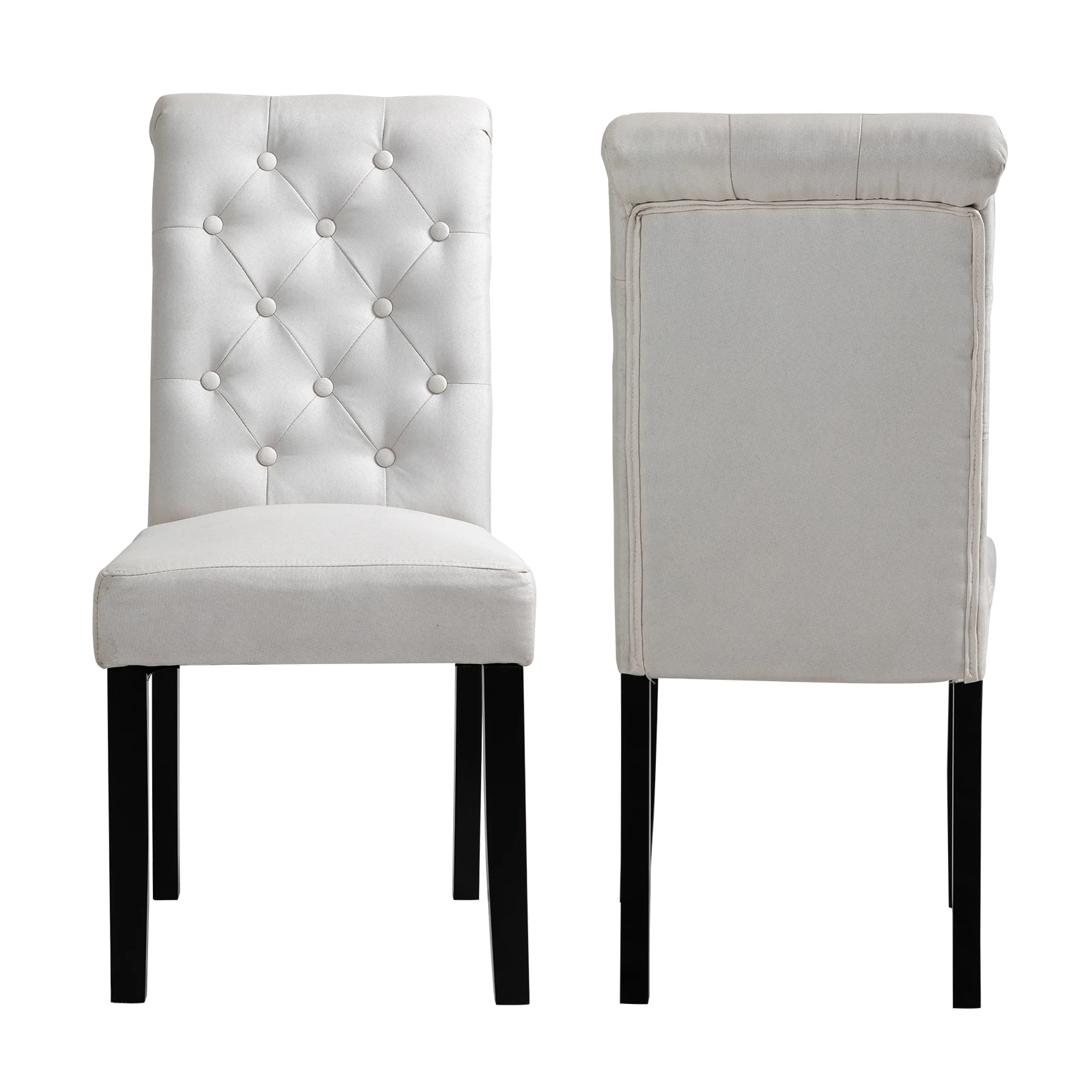 

Sigtua 2PCS Linen Fabric Bedroom Living Room Chair with High Backrest,Strong Metal Leg,Upholstered Dining Chair For Home Kitchen