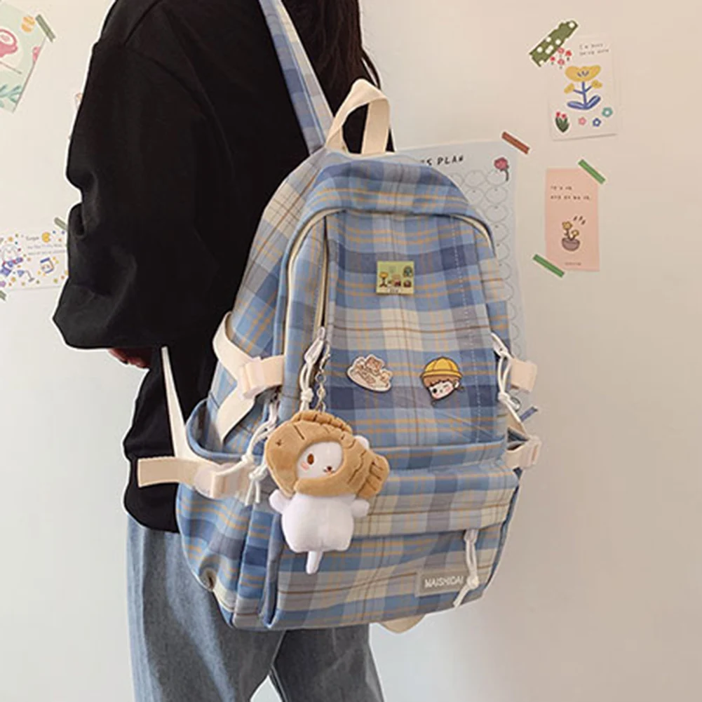 

Ladies canvas fashion backpack New style female student back to school Laptop backpack student shoulder bag Korean gift for girl