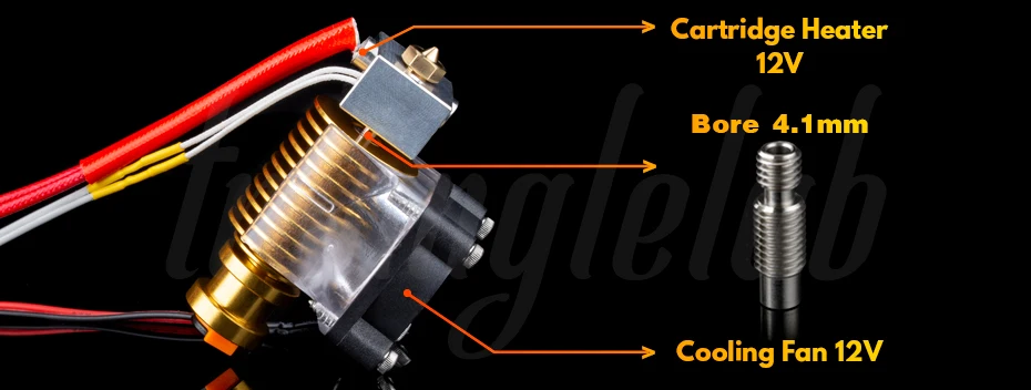 V6 Золотой радиатор v6 hotend 12 В/24 В дистанционного Bowen j-головка и вентилятор охлаждения кронштейн для E3D HOTEND для PT100 экструдер titan V6 насадка