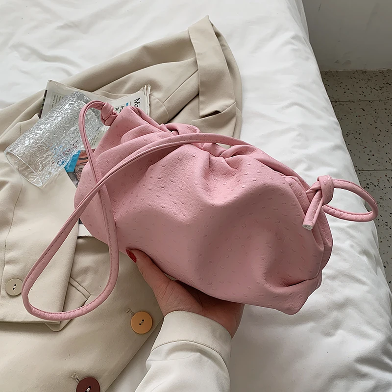 

Cute Pink Soft PU Leather Crossbody Bags for Women 2021 Luxury Fashion Small Shoulder Handbags and Purses Branded