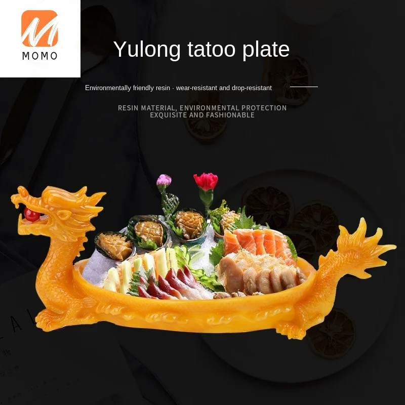 

Sniped fish plate iceboard cutlery dry ice disc ice board seafood plate hot pot restaurant board art gourmet board