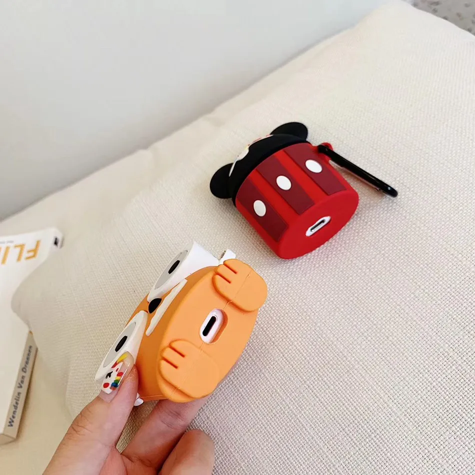 3D наушники в виде кролика Чехлы для AirPods чехол 3D Симпатичные кошки и собаки мультфильм для Apple Air Pods чехол для наушников кольцевой ремень