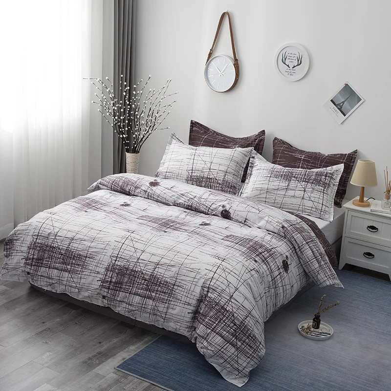 Геометрический каракули Комплект постельного белья королевского размера