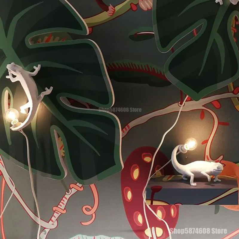 Nordic броши в виде ящерицы Ночной светильник Современный милый светодиодный