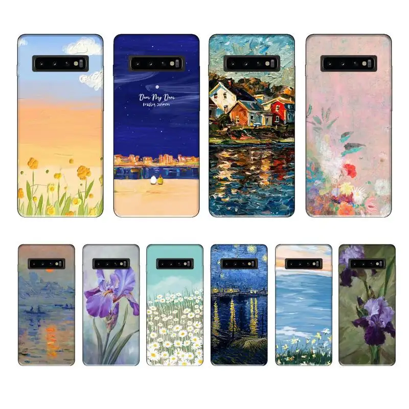 Искусство рисовать картину маслом люксовый бренд чехол coque fundas для samsung galaxy S8 S9 S10e