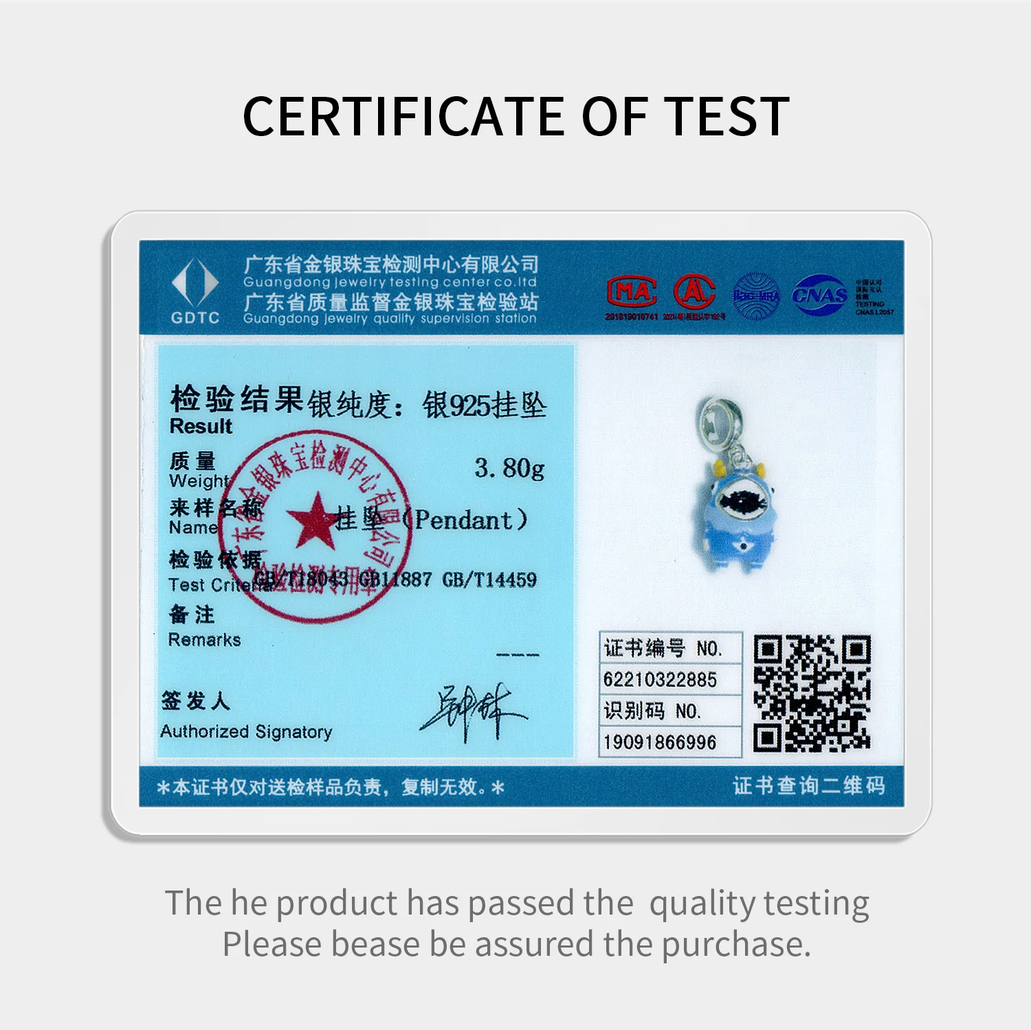 Подвеска для браслета из серебра 925 пробы с синей эмалью | Украшения и аксессуары