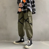 printed cargo pants mens straight casual pants mid waist loose trousers with pockets mens hip hop clothing fashion streetwear