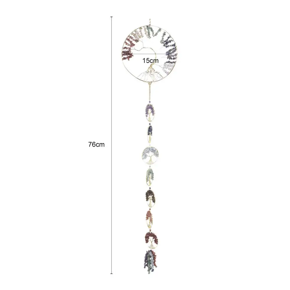 

Hanging Crystal Suncatcher Life Tree Stone Beads Pendant Craft Chain Hanging Window Ornament Home Garden Decoration Crafts