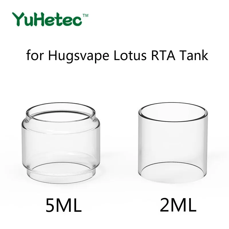 

2PCS Original YUHETEC Replacement Glass TUBE for Hugsvape Lotus RTA Tank 2ml/5ml