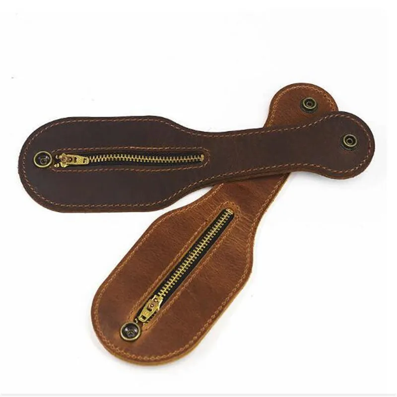 

Genuine Leather Boston Racket Coin Purse Pocket Crazy horse Thick Cow leather Men Women Defense Multi-functional EDC Storage Bag